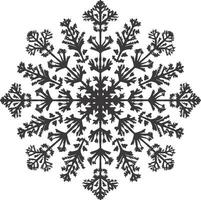 ai generato silhouette mandala fiore fiocco di neve sagomato nero colore solo vettore