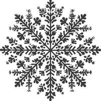 ai generato silhouette mandala fiore fiocco di neve sagomato nero colore solo vettore