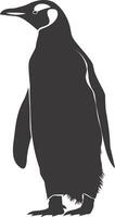 ai generato silhouette pinguino nero colore solo pieno corpo vettore