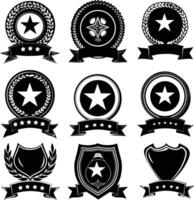 ai generato silhouette Vintage ▾ retrò badge e medaglia elemento nero colore solo vettore