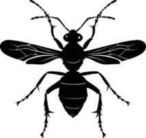 ai generato silhouette vespa animale nero colore solo pieno corpo vettore