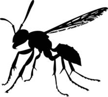 ai generato silhouette vespa animale scuoiamento nero colore solo pieno corpo vettore