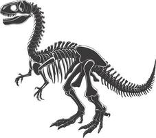 ai generato silhouette dinosauro scheletro nero colore solo vettore