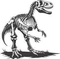 ai generato silhouette dinosauro scheletro nero colore solo vettore