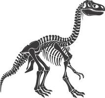 ai generato silhouette dinosauro scheletro nero colore solo vettore