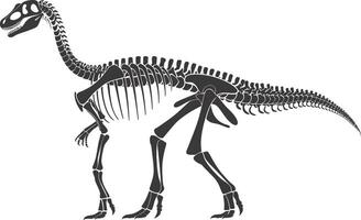 ai generato silhouette dinosauro scheletro nero colore solo vettore