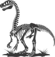 ai generato silhouette dinosauro scheletro nero colore solo vettore