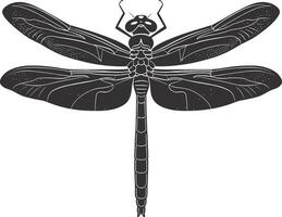ai generato silhouette libellula nero colore solo pieno corpo vettore