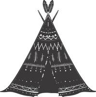ai generato silhouette indiano tribale tenda nero colore solo pieno vettore