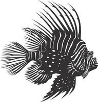 ai generato silhouette pesce leone nero colore solo pieno corpo vettore