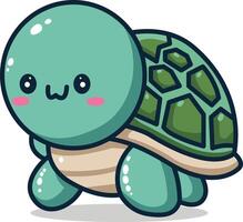 carino tartaruga cartone animato personaggio vettore illustrazione. carino tartaruga mascotte.