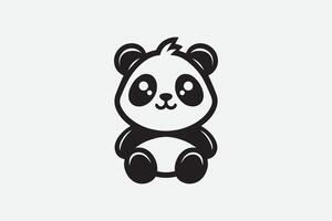 carino bambino panda portafortuna logo vettore