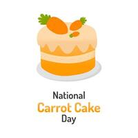 nazionale giorno di carota torta. celebrazione di nazionale giorno di carota torta. salutare cibo concetto. vettore