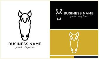 linea cavallo testa logo design vettore