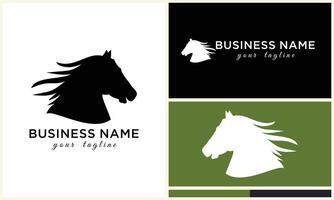 linea cavallo testa logo design vettore