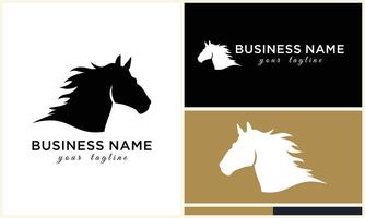 linea cavallo testa logo design vettore