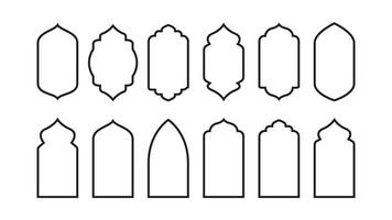 collezione di schema islamico finestre vettore