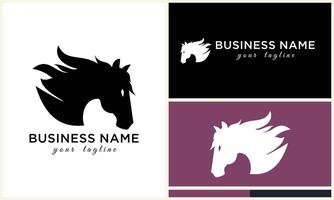 linea cavallo testa logo design vettore