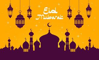 eid mubarak e Ramadan kareem vacanza saluti vettore