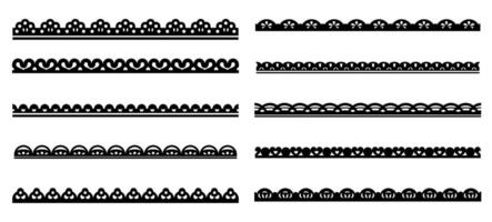 pettine pizzo bordo cornici, frontiere, divisori impostato vettore