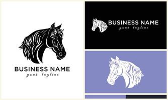 linea cavallo testa logo design vettore