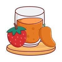 bicchiere Mango succo, fragola frutta con Mango frutta illustrazione vettore