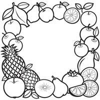 frutta schema colorazione pagina illustrazione per bambini e adulto vettore