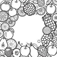 frutta schema colorazione pagina illustrazione per bambini e adulto vettore