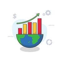 globale economia crescita concetto illustrazione vettore