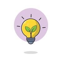 pianta in crescita dentro un' leggero lampadina vettore illustrazione. ecologia concetto