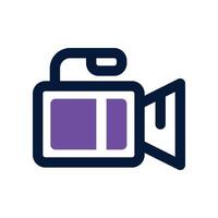 video telecamera icona. vettore doppio tono icona per il tuo sito web, mobile, presentazione, e logo design.