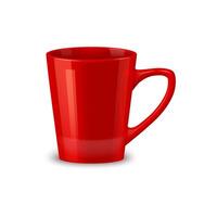 rosso ceramica caffè tazza, tè tazza per caldo bevande vettore