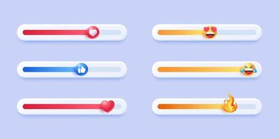 sociale media sondaggio emoji cursore adesivi vettore