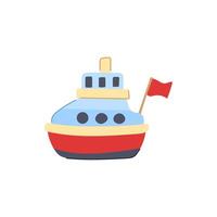 auto barca giocattolo cartone animato vettore illustrazione