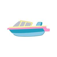 nave barca giocattolo cartone animato vettore illustrazione