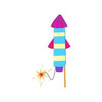 petardo fuoco d'artificio razzo cartone animato vettore illustrazione
