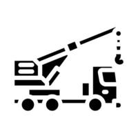 gru camion costruzione veicolo glifo icona vettore illustrazione