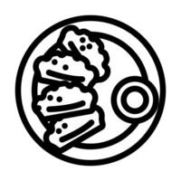 mandù Ravioli coreano cucina linea icona vettore illustrazione