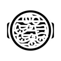 coreano bbq griglia cucina glifo icona vettore illustrazione