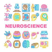 neuroscienza cervello medico medico icone impostato vettore