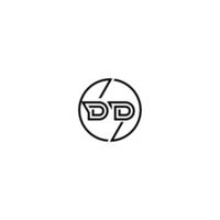 dd grassetto linea concetto nel cerchio iniziale logo design nel nero isolato vettore