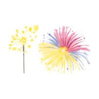 acquerello Bengala leggero sparkler e colorato fuochi d'artificio vettore illustrazione