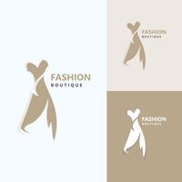 vestito donna logo design bellezza moda per boutique negozio vettore modello