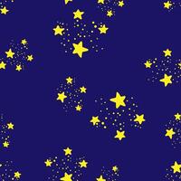 giallo stelle su buio blu sottofondo vettore senza soluzione di continuità modello. stary cielo modello. sfondo, Stampa, tessuto, tessile, involucro carta, confezione design.