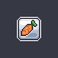 carota verdura cartello nel pixel arte stile vettore