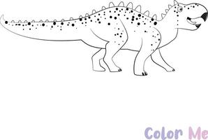 colorazione libro dinosauri specie nero bianca disegnato a mano schizzo vettore