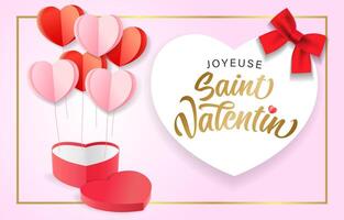 San Valentino giorno mazzo carta. francese cartolina concetto. vettore