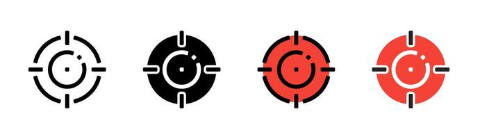 messa a fuoco icona su bianca sfondo. messa a fuoco simbolo. messa a fuoco, obiettivi, obiettivi, strategia e missione compiti. piatto e colorato stili. per ragnatela e mobile design. vettore