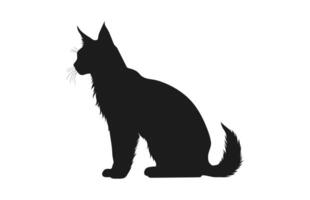 lince gatto nero silhouette vettore gratuito