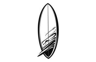 un' tavola da surf vettore schizzo nero schema arte gratuito